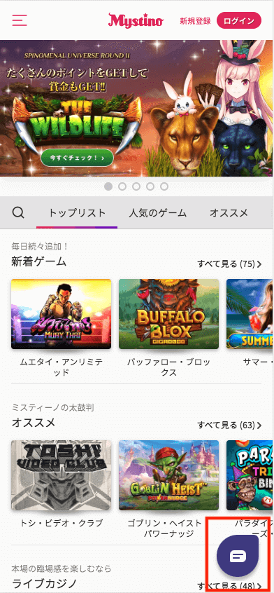 ミスティーノ（Mystino）のサポート対応