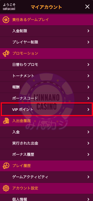 ラッキーニッキー（LuckyNiki） のVIPポイントについて