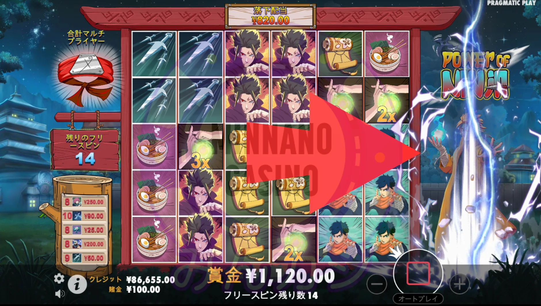 パワー・オブ・ニンジャ(Power of Ninja)の基本的な流れ(ゲームフロー)