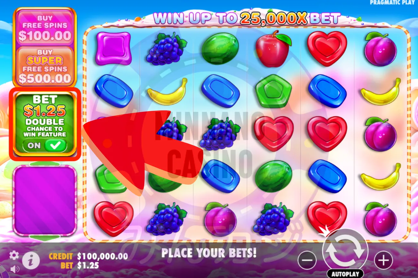 スイートボナンザ1000(Sweet Bonanza 1000)ダブルチャンスウィンフィーチャー